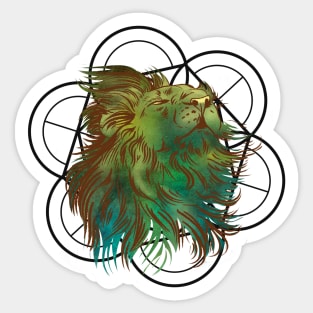 Sacred Geometry Lion Sticker